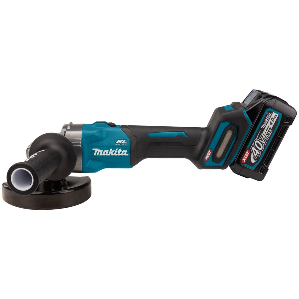 Makita ga008gm201 40 v max haakse slijper 125 mm 4,0 ah accu (2 st), lader, mbox