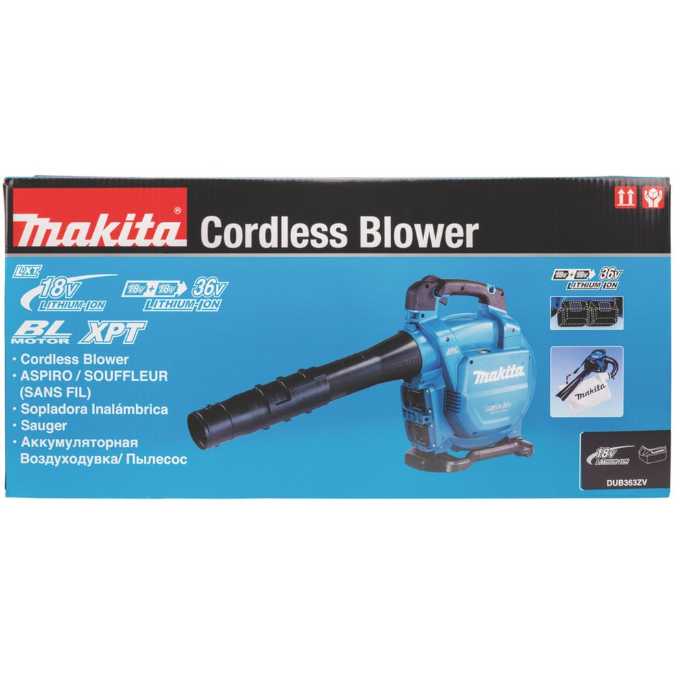 Makita dub363zv bladblazer 2x18v | zonder accu's en lader in doos - dub363zv