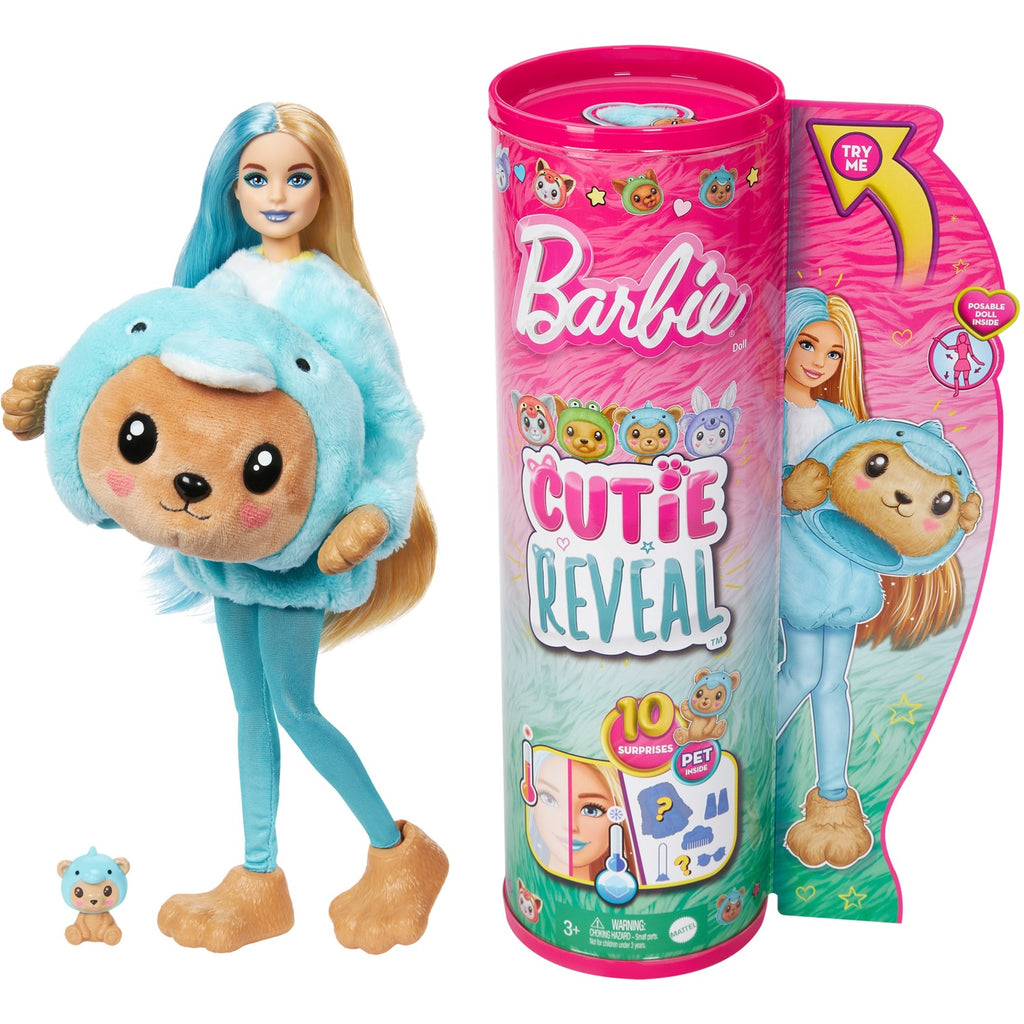 Barbie cutie reveal doll licht blauw geel