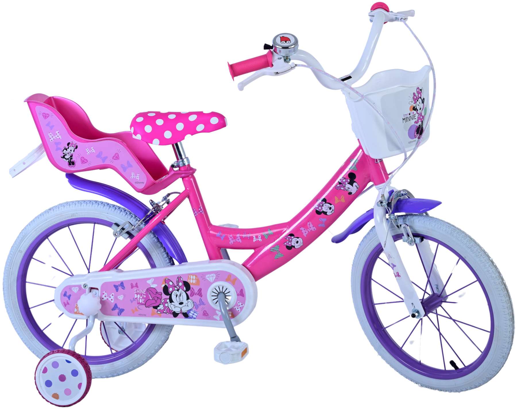Disney Minnie Cutest Ever! Kinderfiets Meisjes 16 inch Roze Twee handremmen
