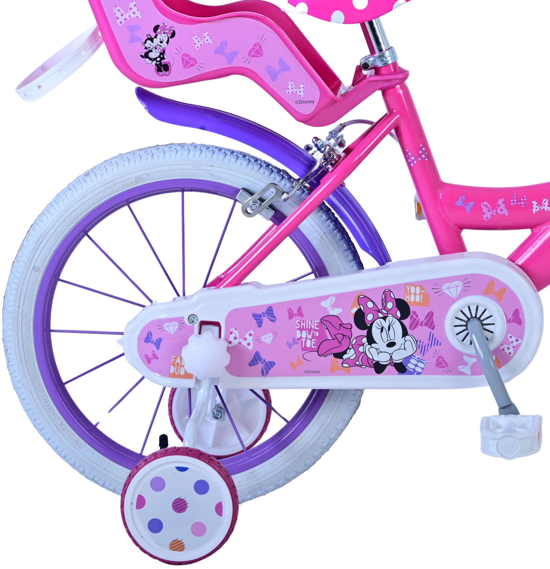 Disney Minnie Cutest Ever! Kinderfiets Meisjes 16 inch Roze Twee handremmen