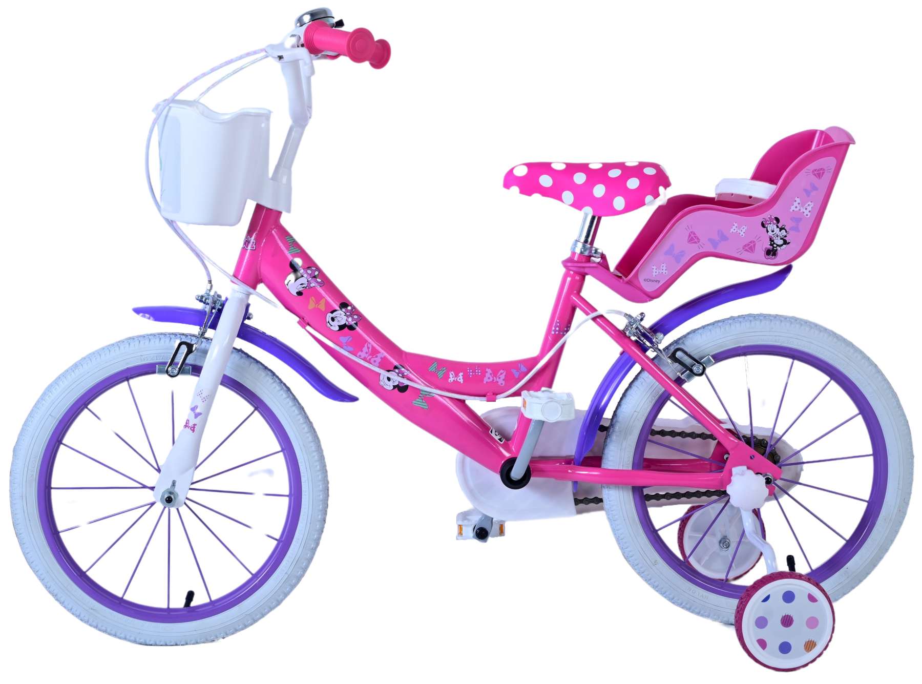 Disney Minnie Cutest Ever! Kinderfiets Meisjes 16 inch Roze Twee handremmen