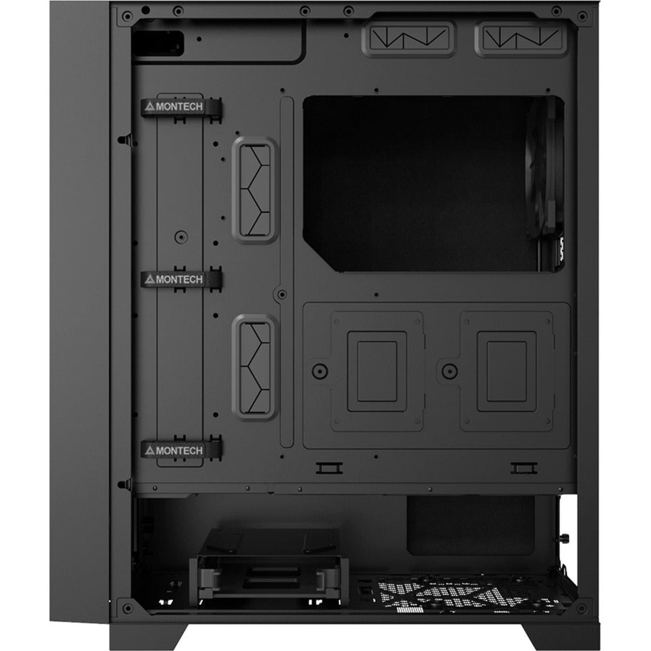 montech air 1000 silent midi tower behuizing (zwart | 3x usb-a)