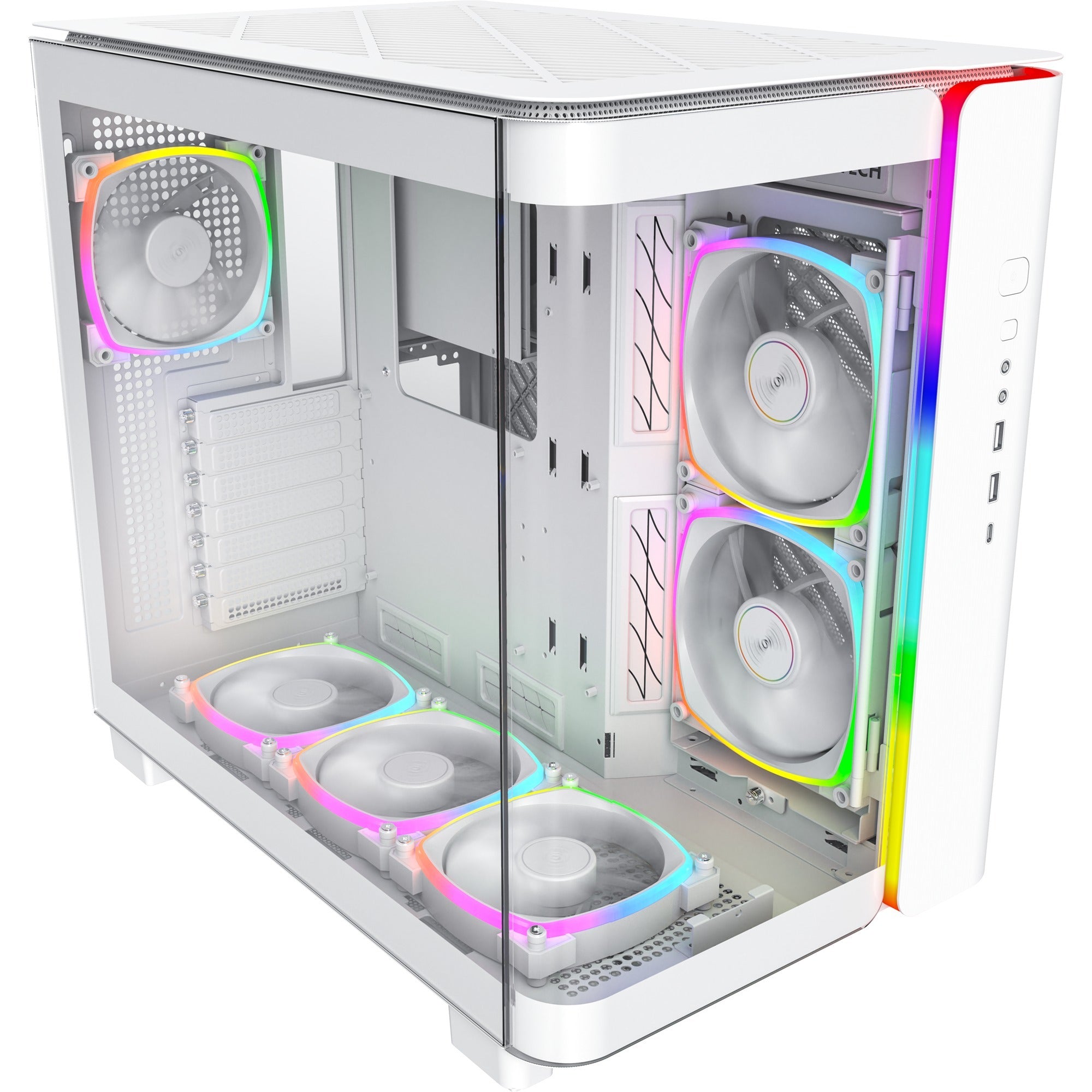 Montech king 95 pro midi tower behuizing (wit | 2x usb-a | 1x usb-c | rgb | tempered glass)
