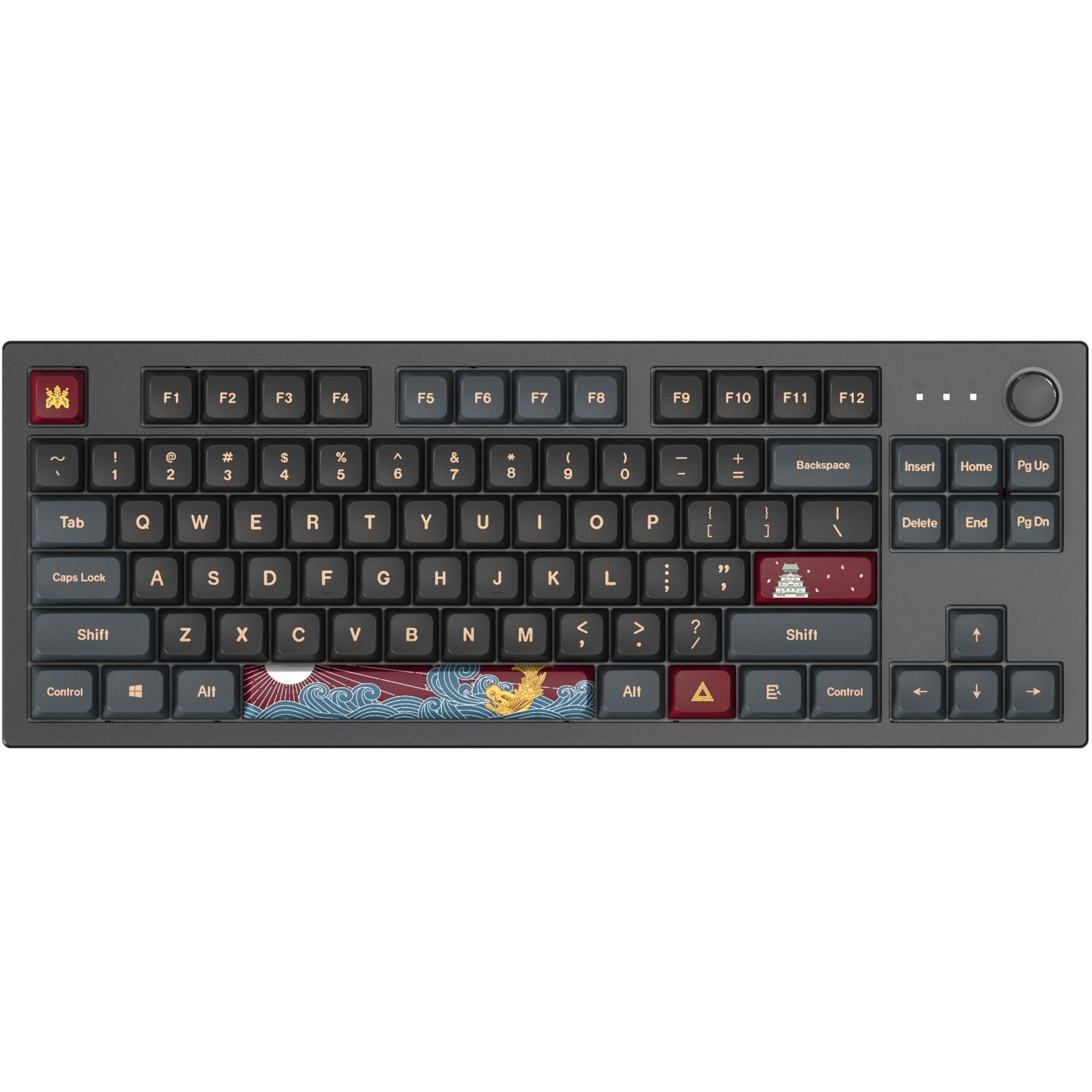 Montech mkey darkness tkl, toetsenbord (zwart, us lay-out, gateron g pro yellow, tkl, hot-swappable, rgb, pbt)