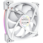 Montech rx140 pwm rgb case fan (wit, 140 x 25 x 140 mm, 3-pin argb)