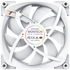 Montech rx140 pwm rgb case fan (wit, 140 x 25 x 140 mm, 3-pin argb)