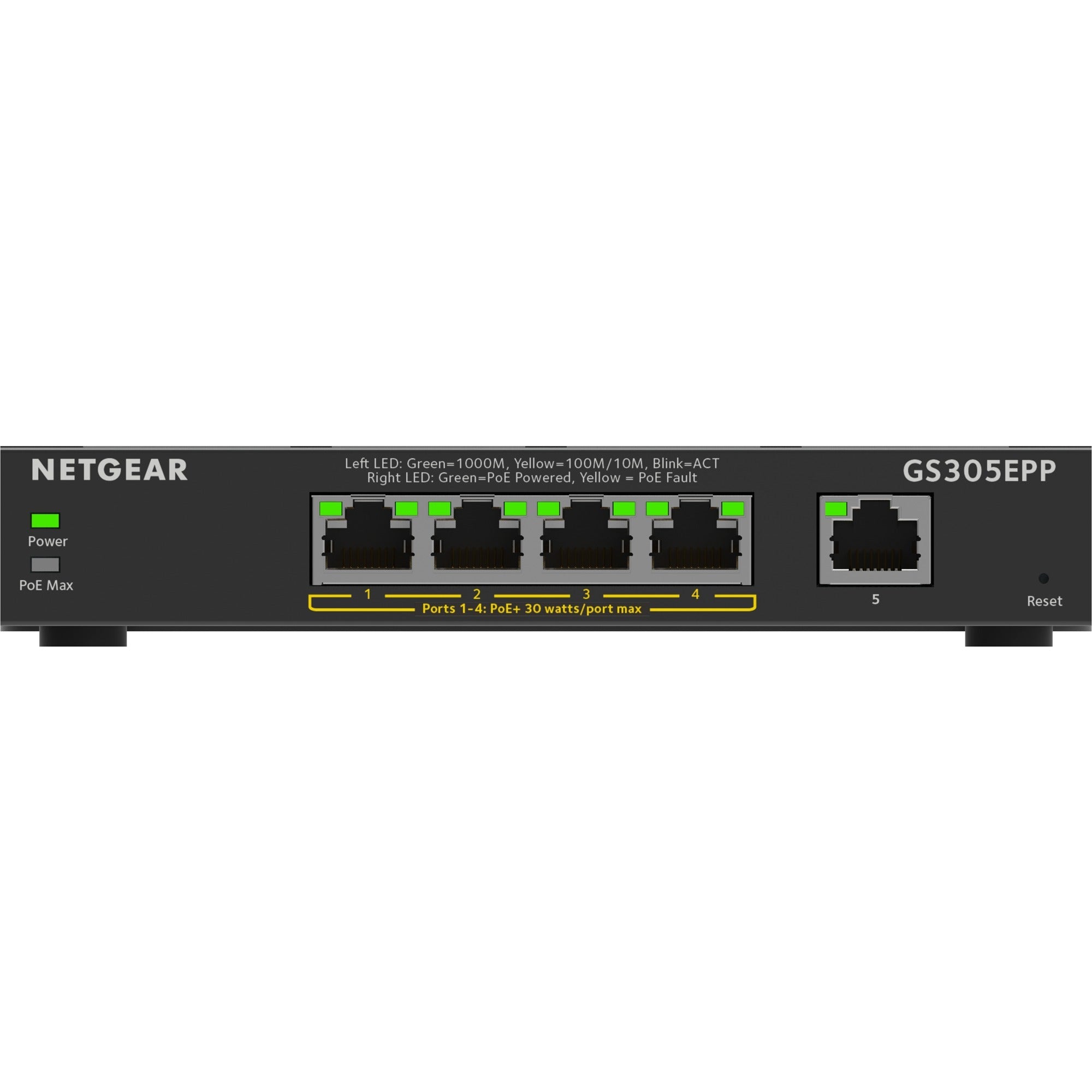Netgear gs305epp switch (zwart)
