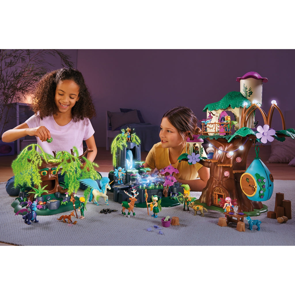 PLAYMOBIL Ayuma Crystal Fairy en Bat Fairy met totemdieren