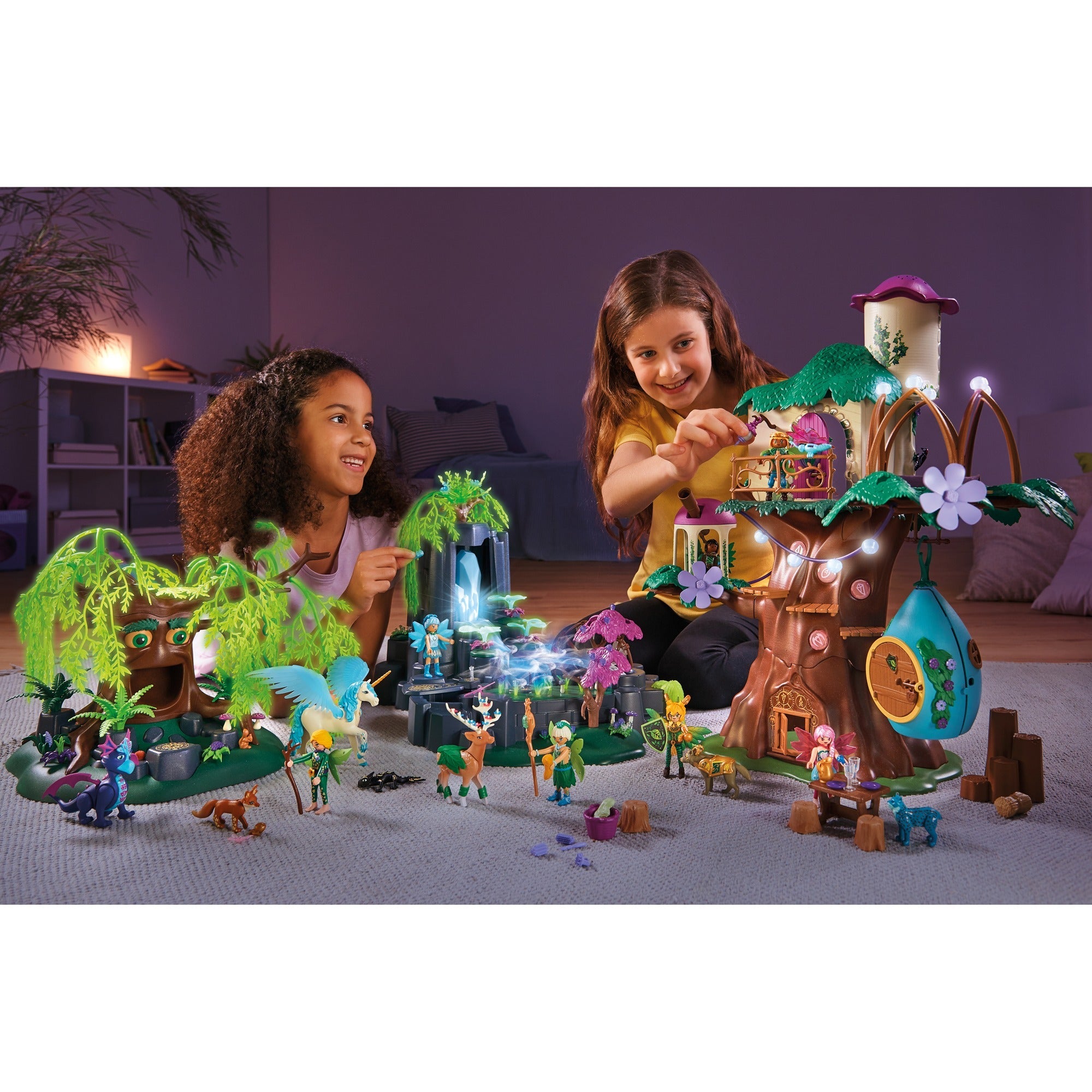 PLAYMOBIL Ayuma Crystal Fairy en Bat Fairy met totemdieren