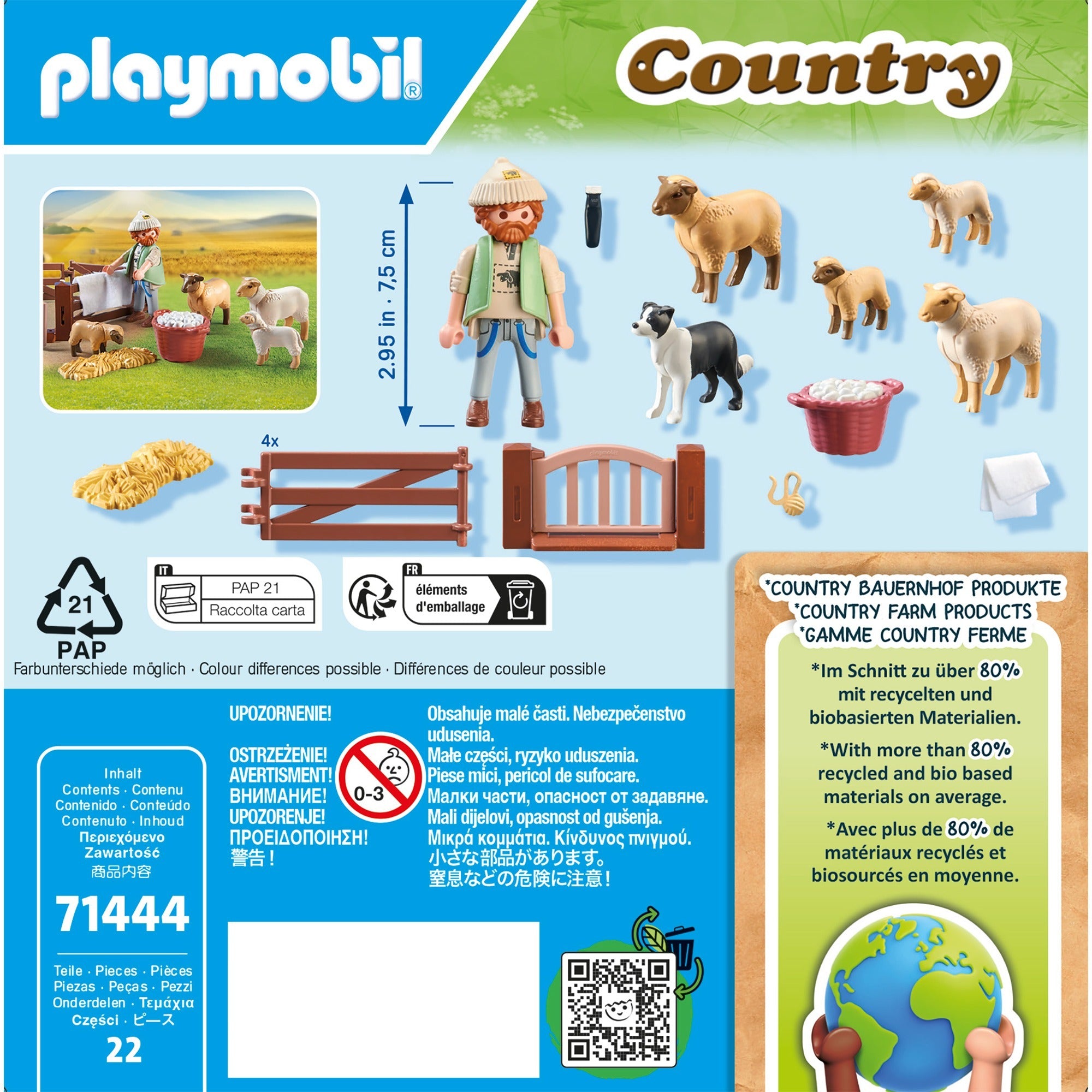PLAYMOBIL Country Jonge Herder met Schapen 71444