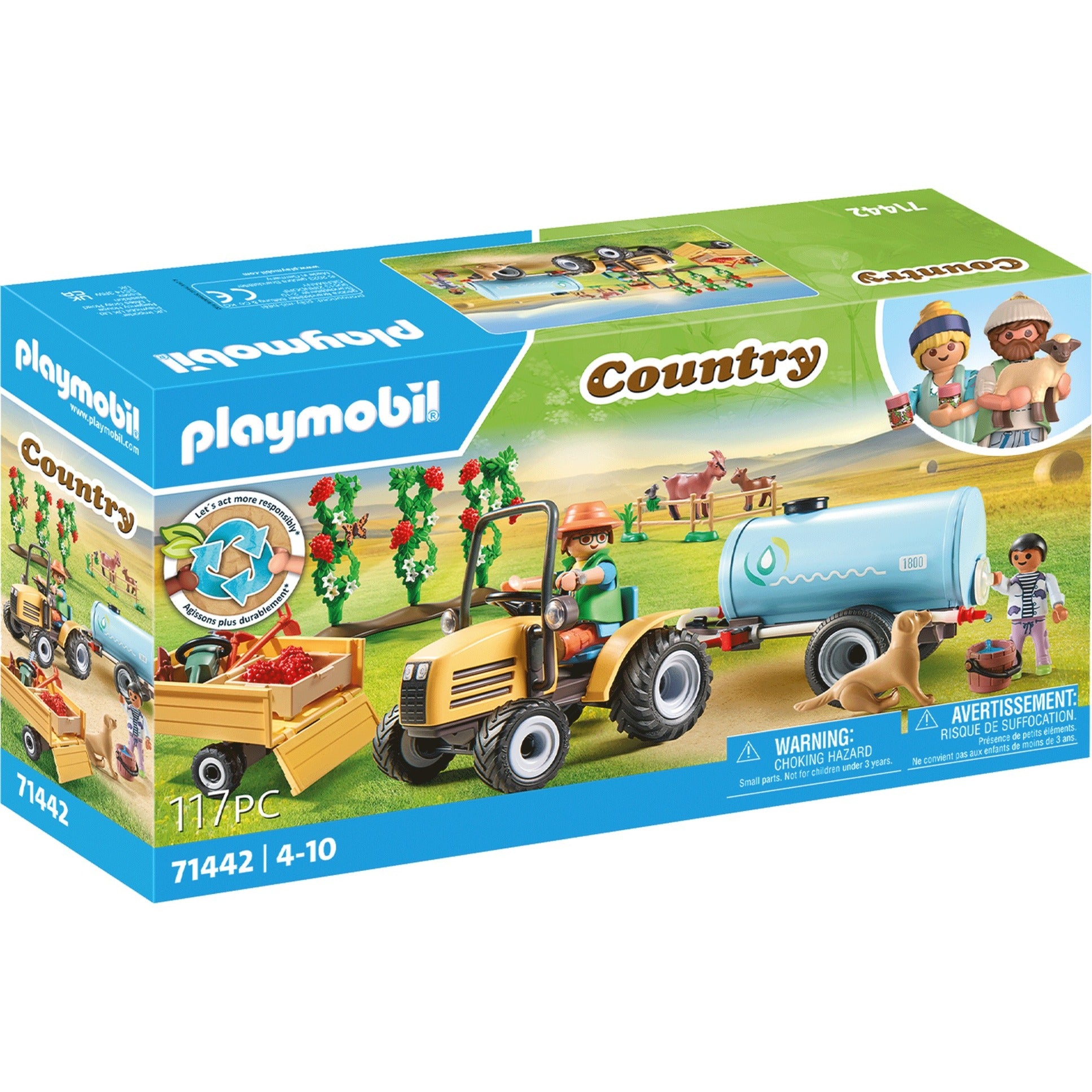 Playmobil 71442 country tractor met aanhanger en watertank