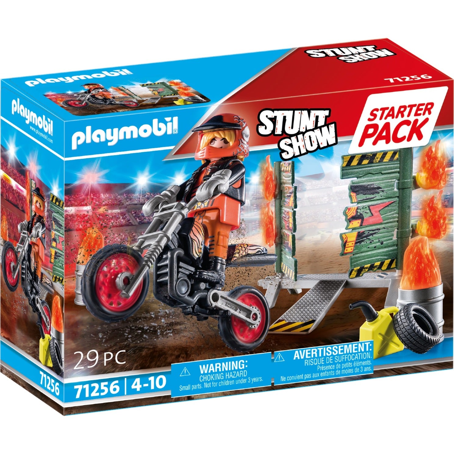 Playmobil Starterpack Stuntshow Motor met Vuurmuur 71256