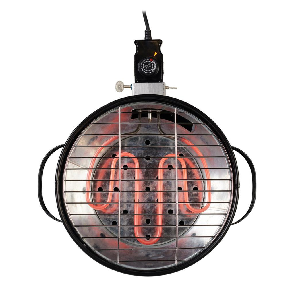 Princess 112240 hybrid bucket barbecue | elektrisch | houtskool (zwart, ø 32 cm | incl. luxe bamboe serveer- en snijplank)