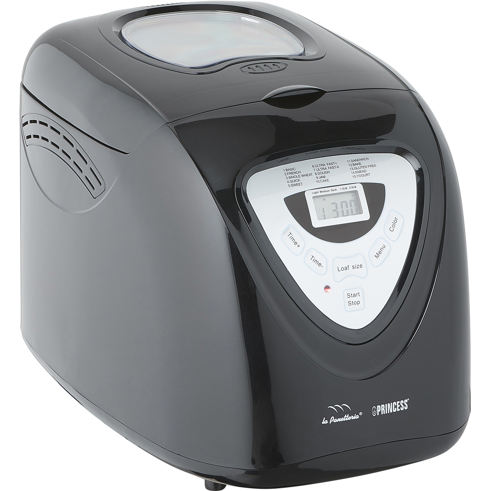 Princess 152009 broodbakmachine (zwart zilver, voor het maken van brood, cake, jam, yoghurt en rijst)