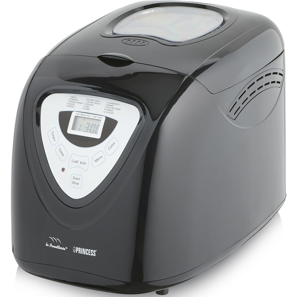 Princess 152009 broodbakmachine (zwart zilver, voor het maken van brood, cake, jam, yoghurt en rijst)