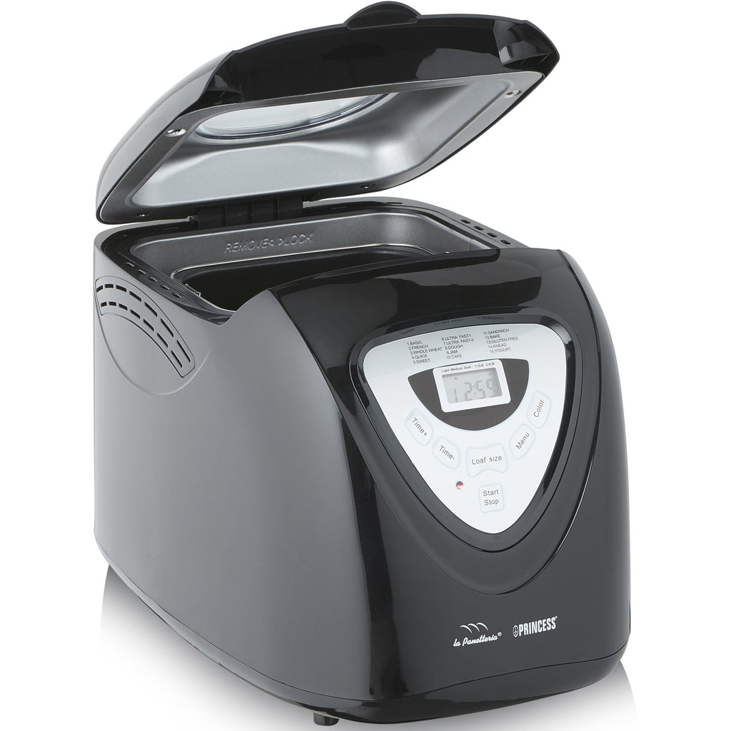 Princess 152009 broodbakmachine (zwart zilver, voor het maken van brood, cake, jam, yoghurt en rijst)