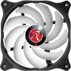 Raijintek eos 12 rbw add-2 rgb case fans (zwart, 2 stuks, 120 x 120 x 25 mm, pwm)