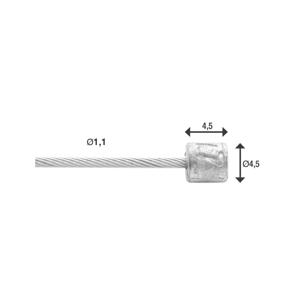 versnellingsbinnenkabel Shimano 2.25 m 1,1 mm 6472 zilver