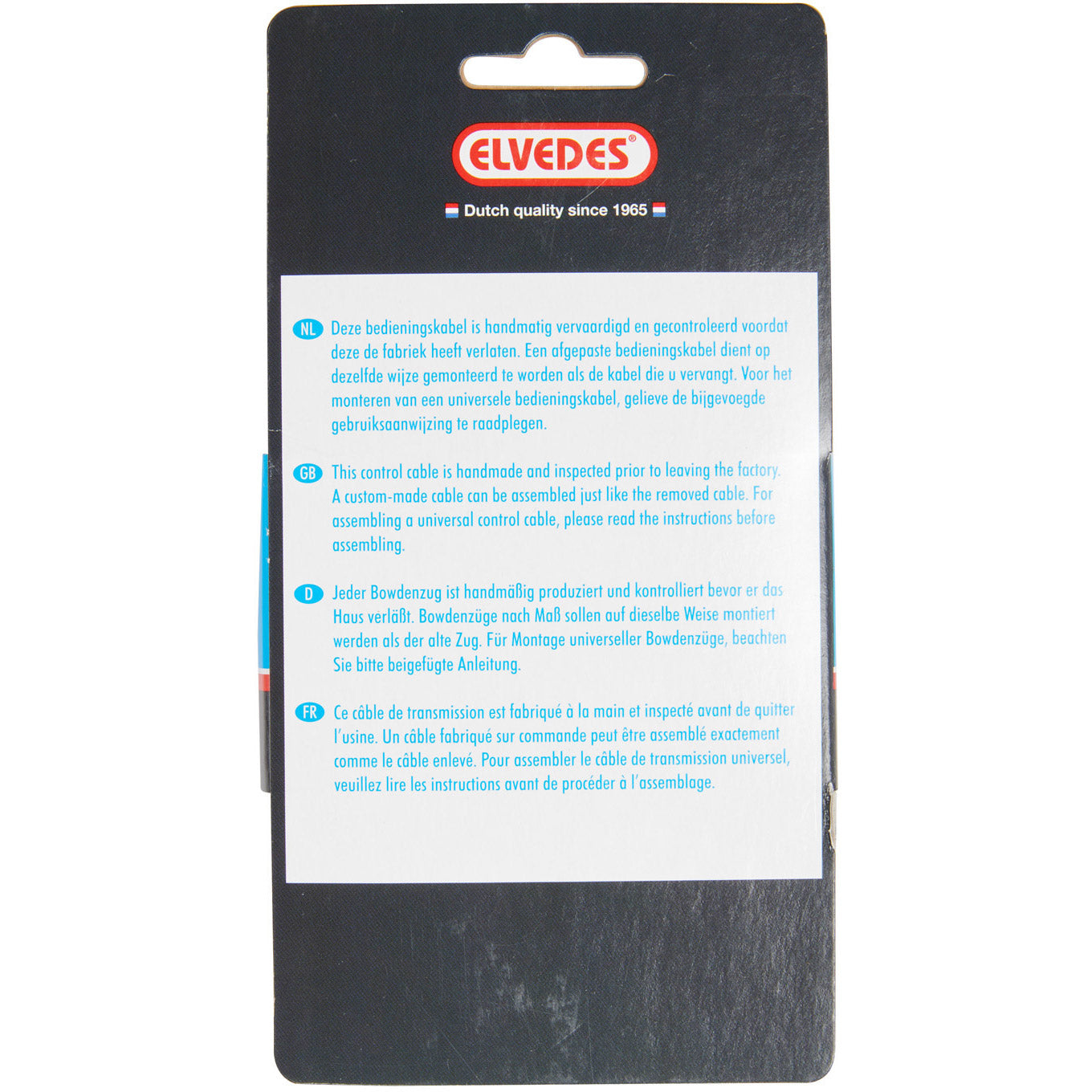 Elvedes kabel uni 2 nippels 2.35m rvs zwart 6444 39rvs