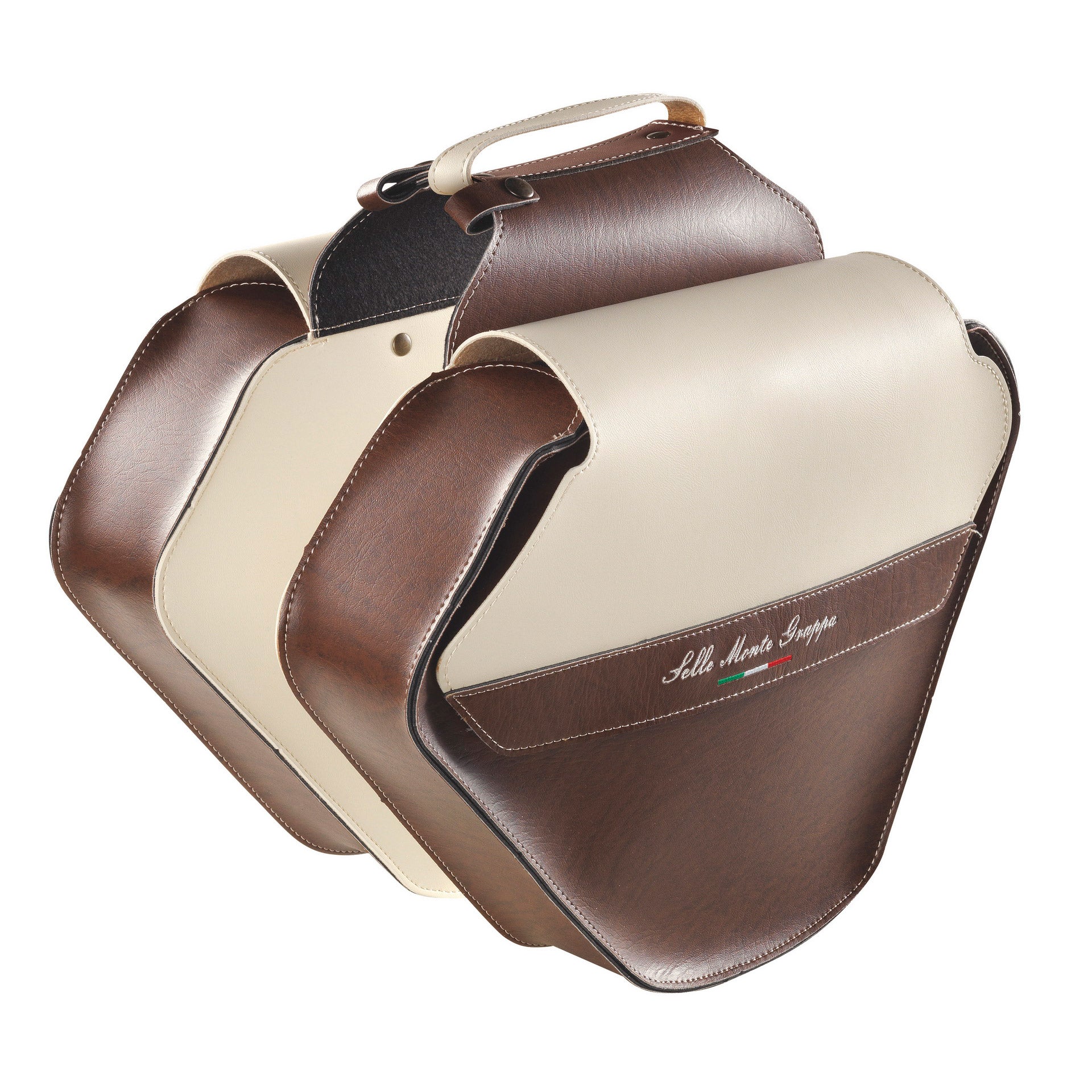 Selle monte grappa monte grappa dubbele tas 17,5l fashion skay donkerbruin cream