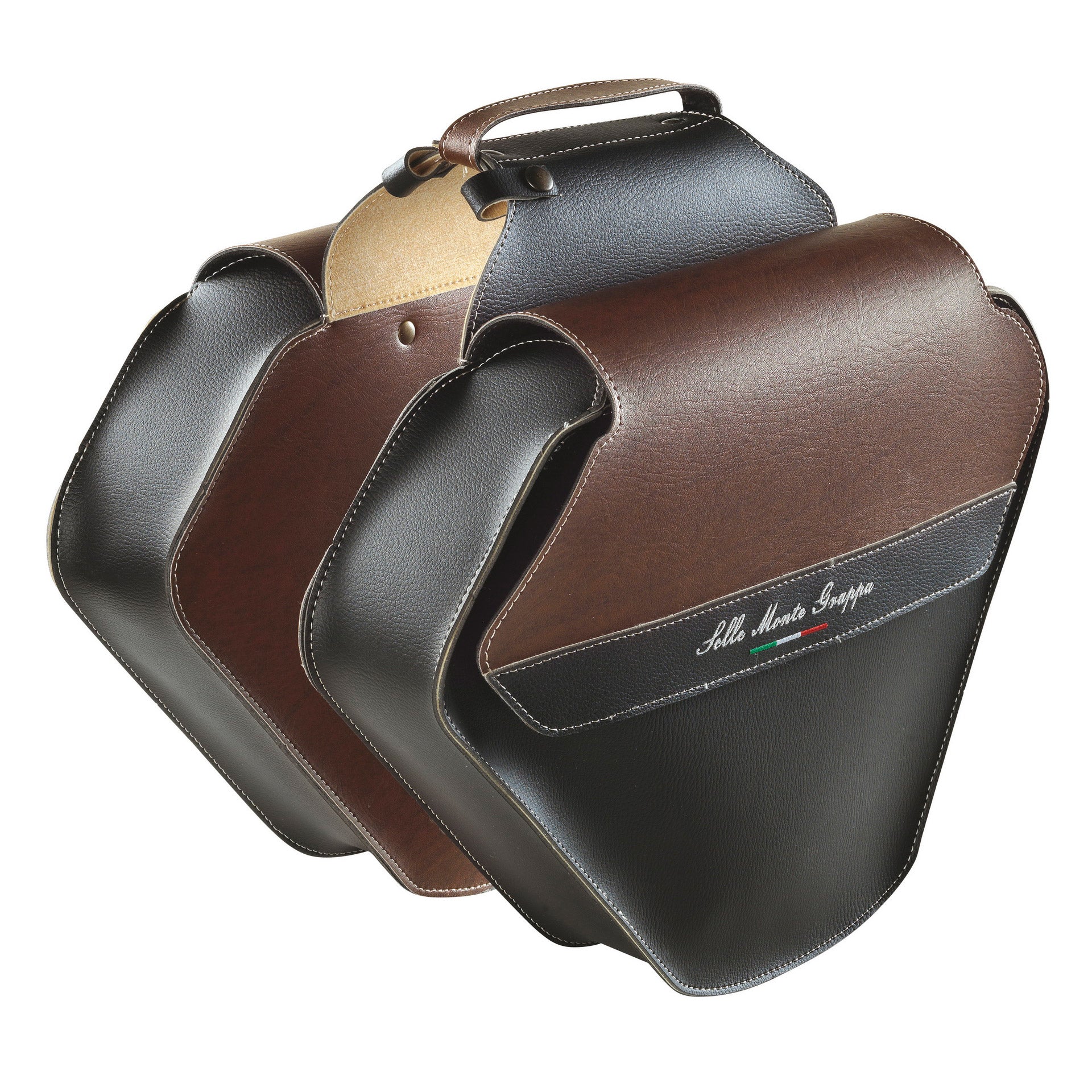 Selle monte grappa monte grappa dubbele tas 17,5l fashion skay zwart donkerbruin