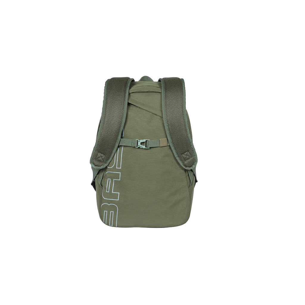 Basil Flex fietsrugzak - groen, hoogwaardig polyester, gewatteerde schouderbanden, Hook-On systeem