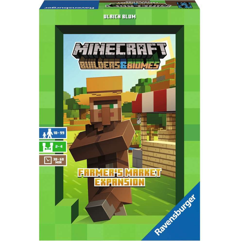 Ravensburger minecraft builders biomes farmers market expansion bordspel (meertalig, uitbreiding, 2 - 4 spelers, 60 minuten, vanaf 10 jaar)