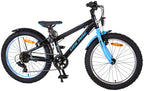 Volare Rocky Kinderfiets - 20 inch - Blauw Zwart - 85% afgemonteerd - 6 speed - Prime Collection