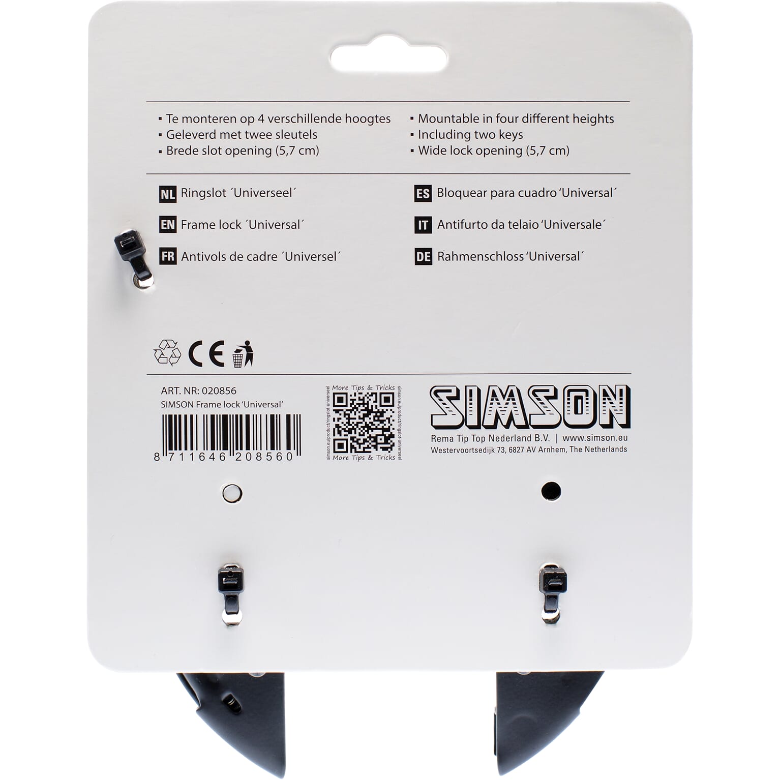 Simson Ringslot Normaal - Universeel - 5,7 cm - Zwart - Geen ART
