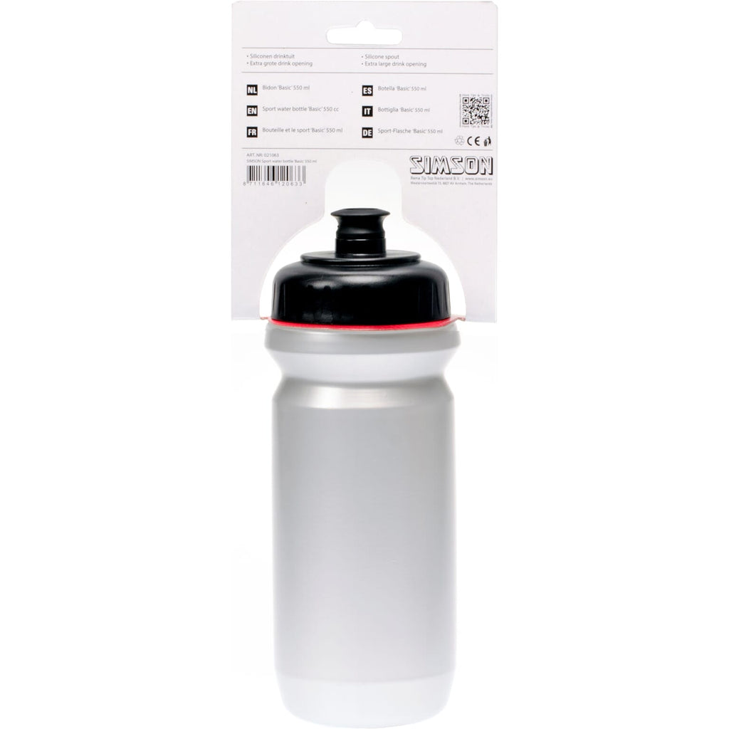 Simson Bidon Mouth Basic 550ml zwart-grijs op kaart