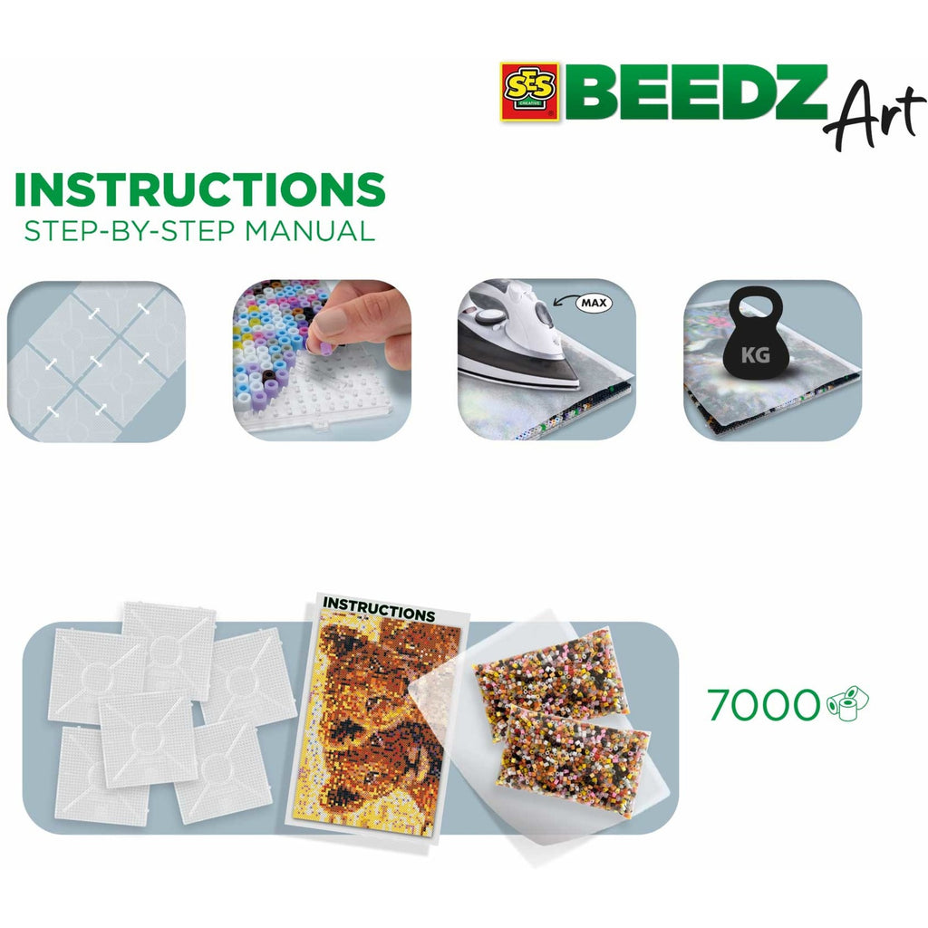 Ses creative beedz art strijkkralen leeuwenwelpen 30x45.5 cm 7000 stuks