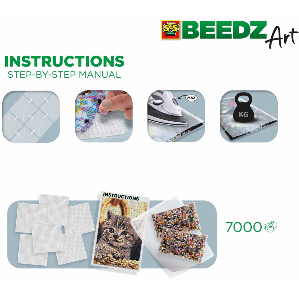 Ses beedz art: strijkkralen poes | 2 stuks