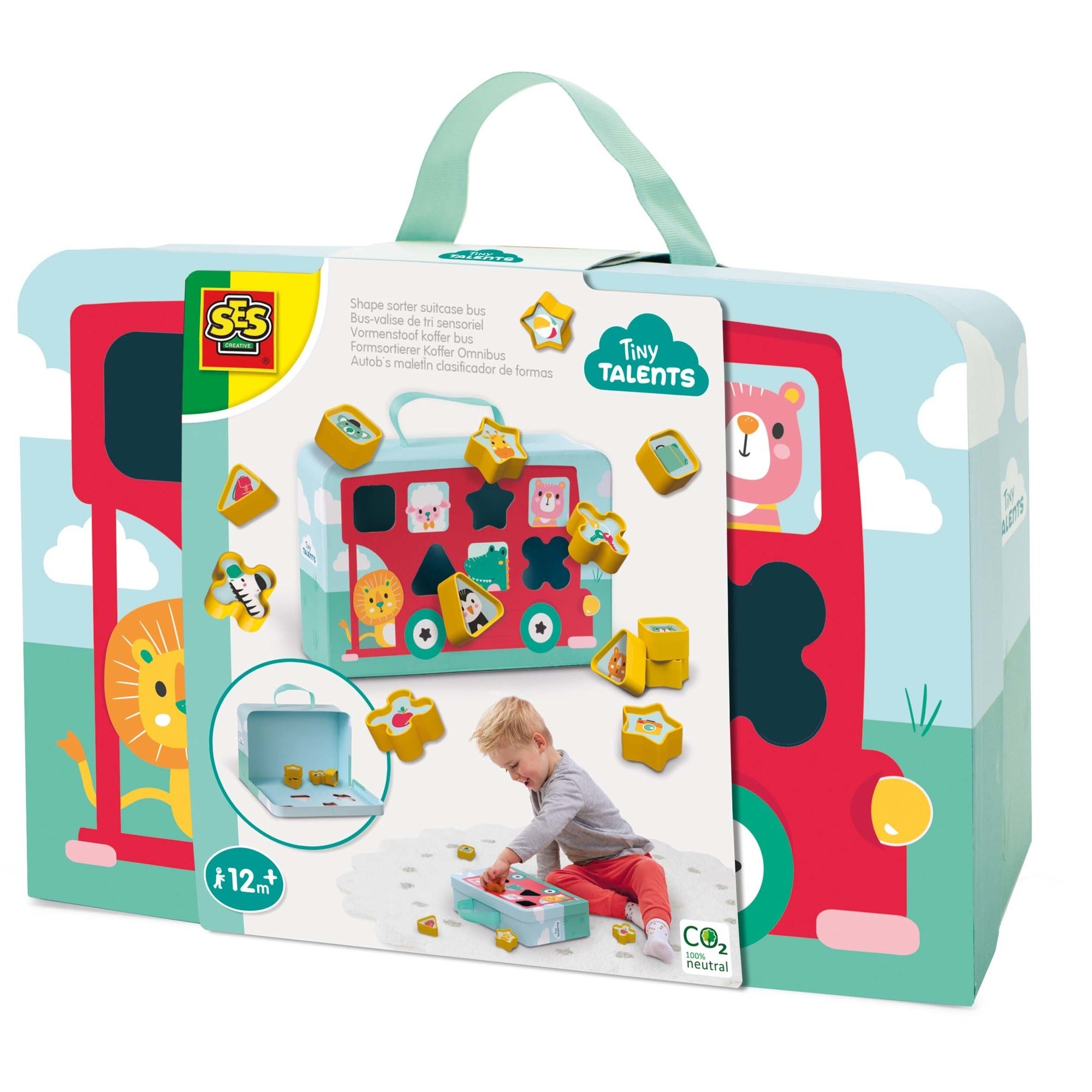 Ses tiny talents vormenstoof koffer bus met 12 vormen met extra stickers