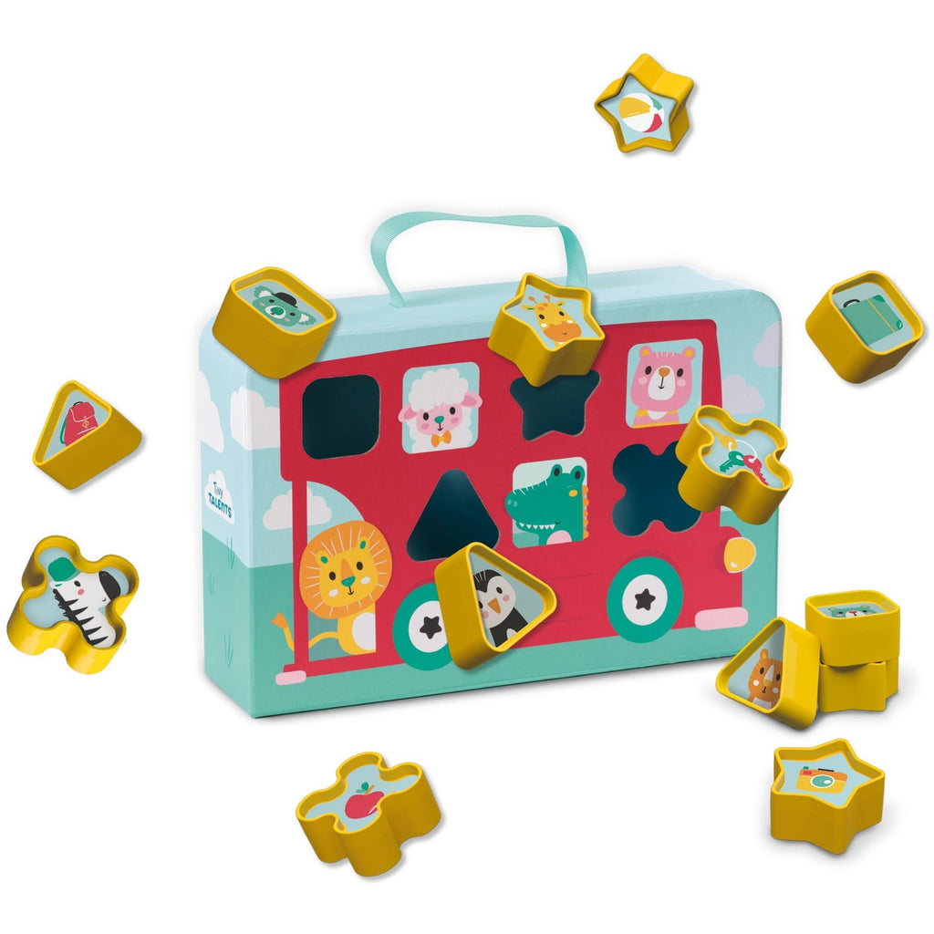 Ses tiny talents vormenstoof koffer bus met 12 vormen met extra stickers