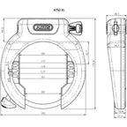 Abus Frame ringslot Amparo 4750XL R. Security Level 9. Met grote wiel opening