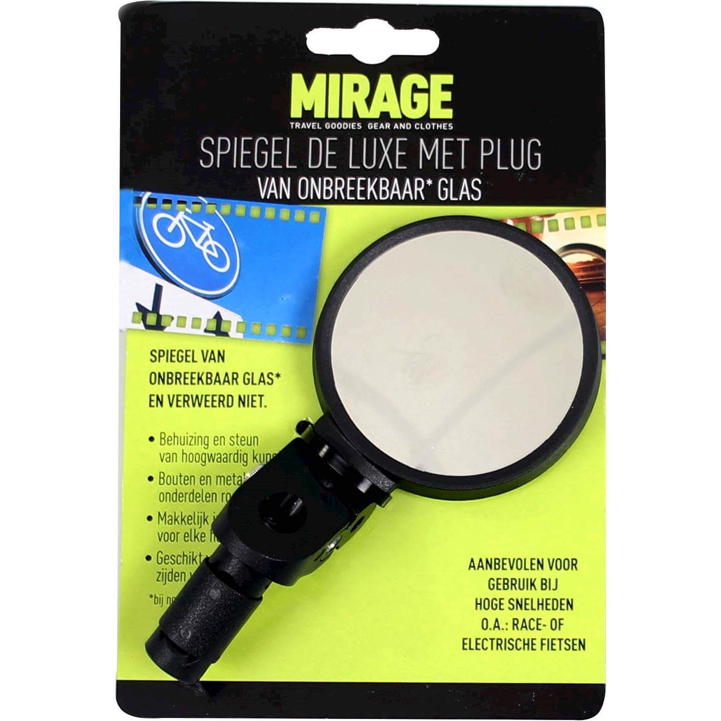 Mirage Spiegel zwart in het stuur