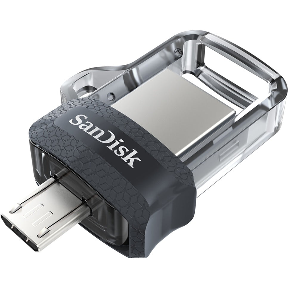 Usb-stick sandisk dual drive m3.0 for android transparant zwart