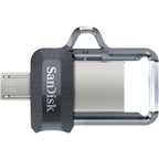 Usb-stick sandisk dual drive m3.0 for android transparant zwart