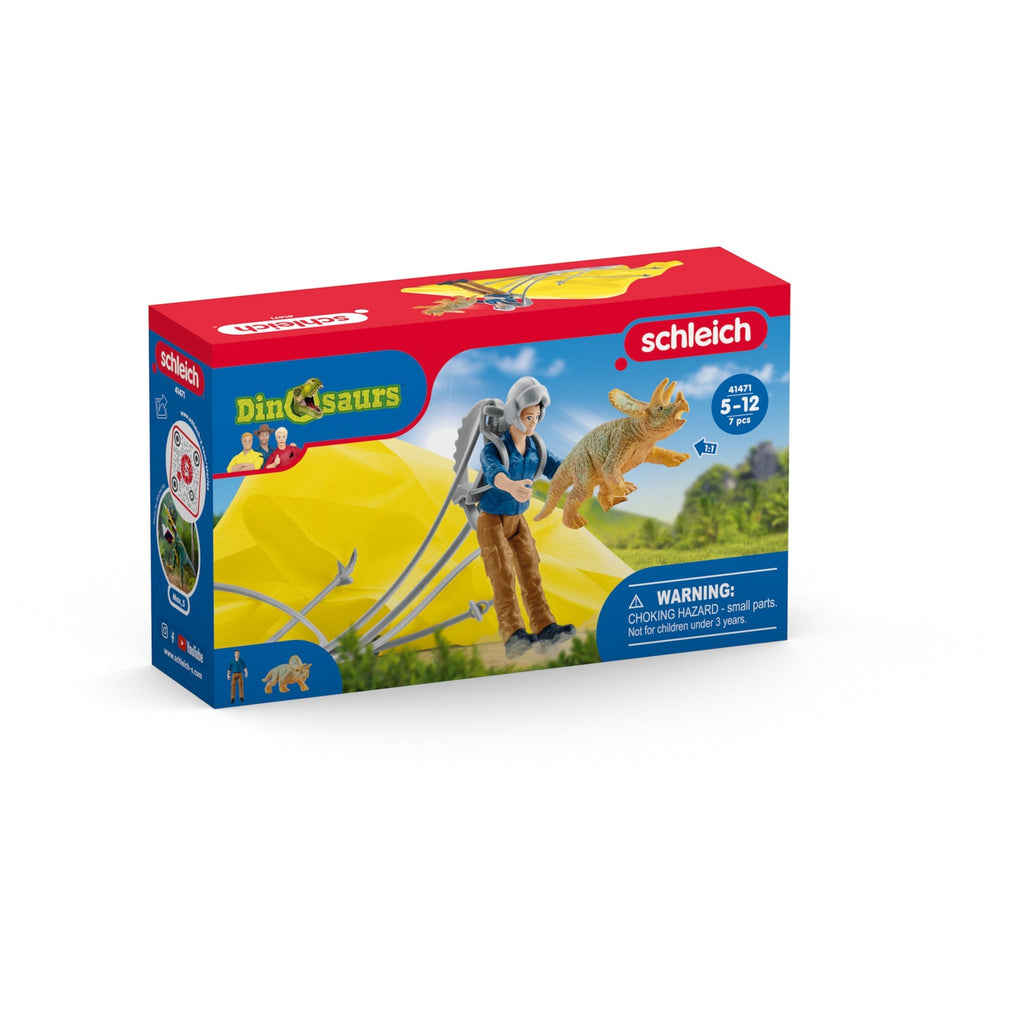 Schleich dinosaurs - dino parachute-reddingsbrigade speelfiguur (41471)