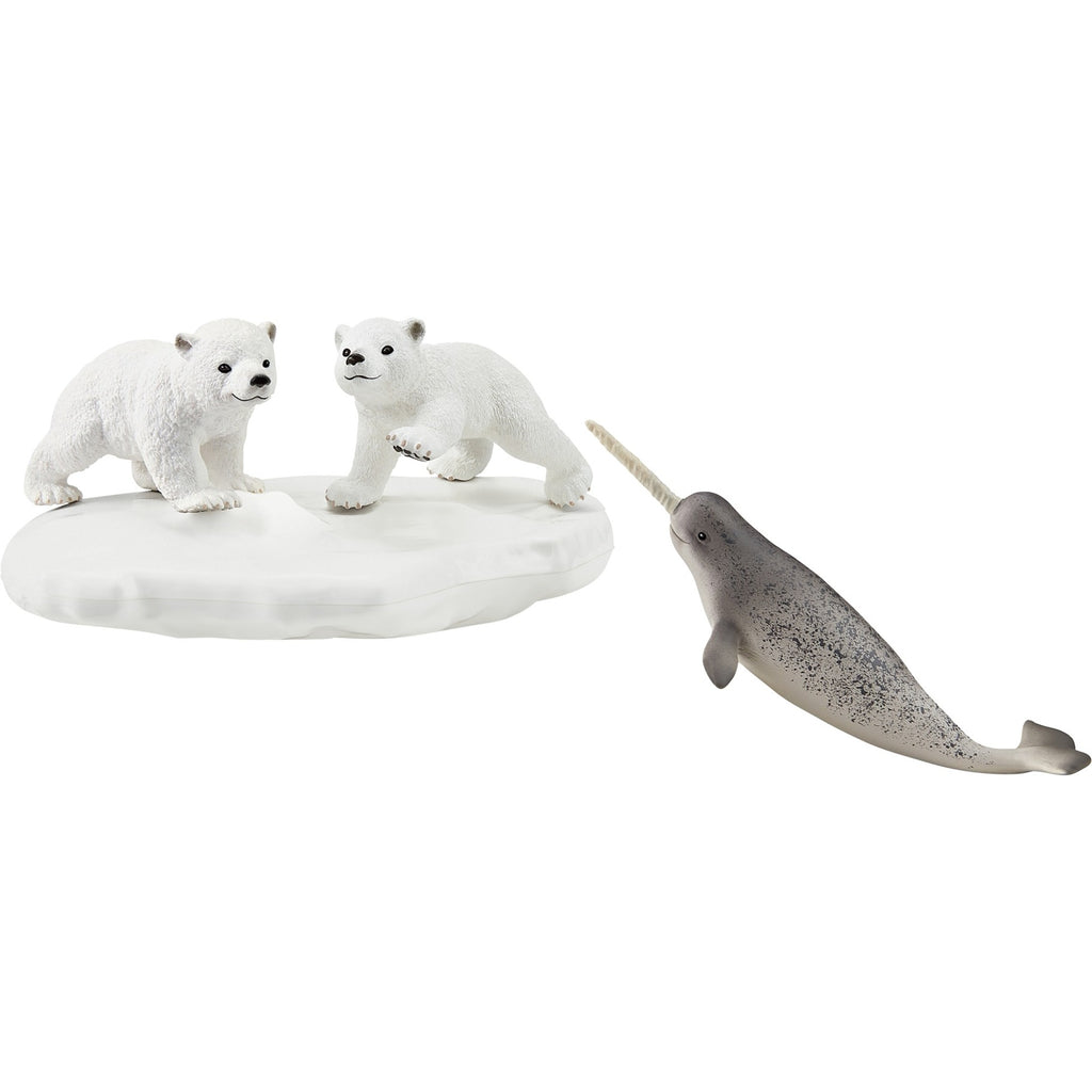 Schleich wild life - ijsberen glijfeestje speelfiguur