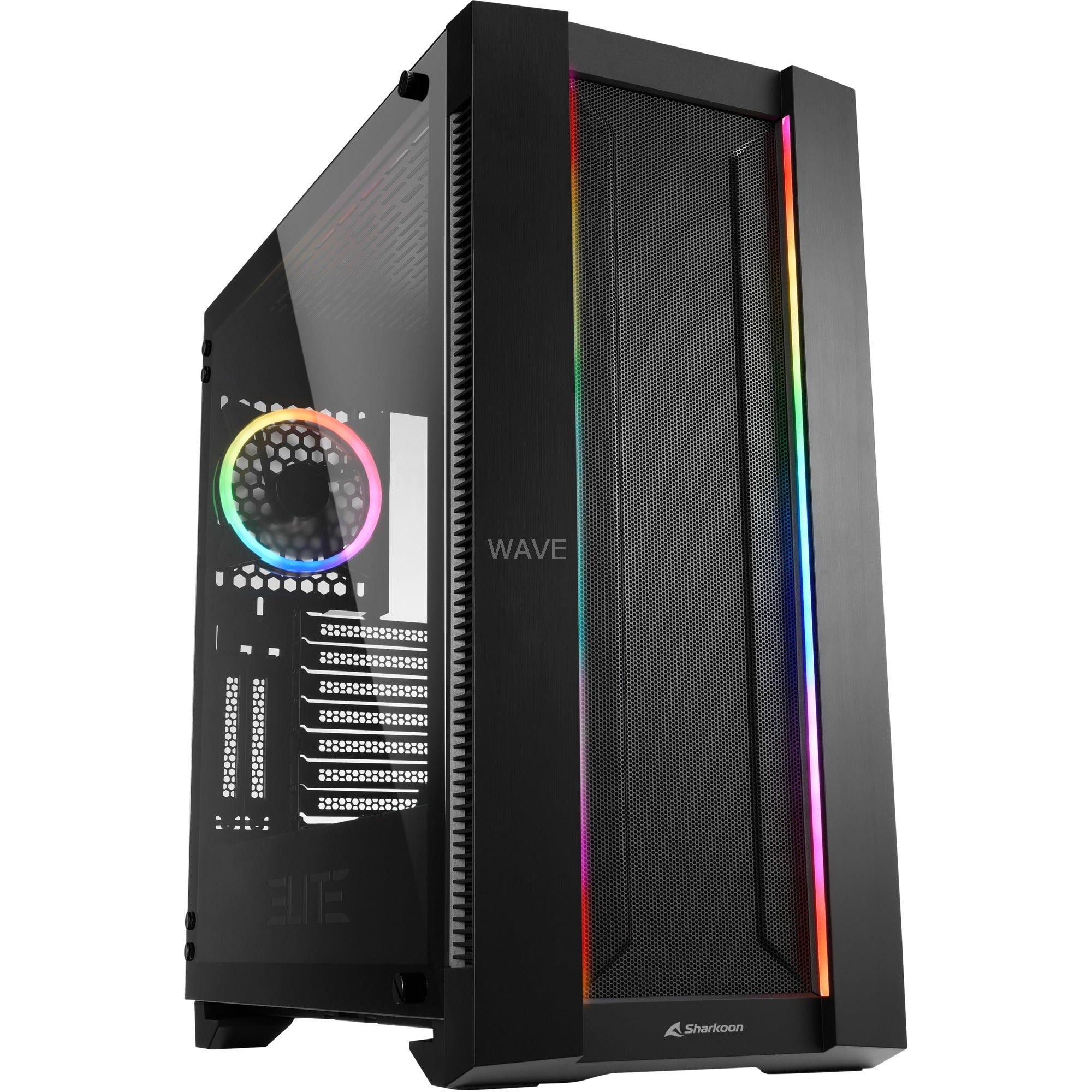 Sharkoon elite shark ca200m big tower behuizing (zwart | 4x usb-a | window)