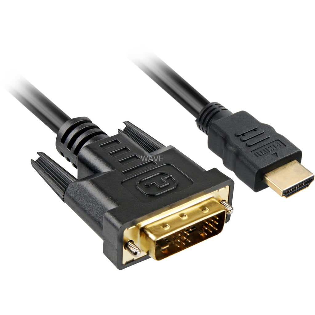 Sharkoon hdmi > dvi-d adapter (zwart, 5 meter, single-link)