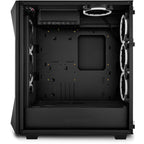 Sharkoon rev300 midi tower behuizing (zwart | 4x usb-a | 1x usb-c | rgb | tempered glass)