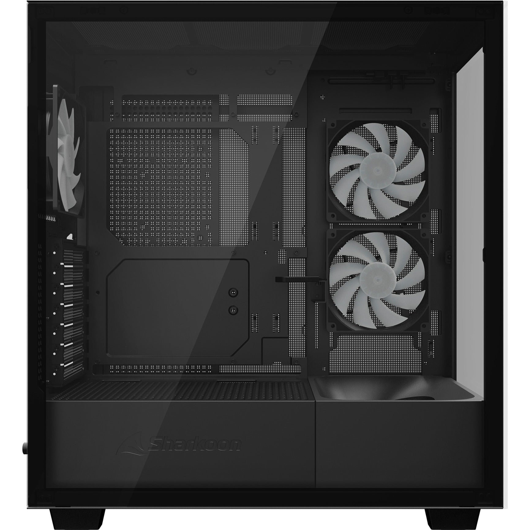 Sharkoon rebel c60 rgb midi tower behuizing (zwart | 2x usb-a | 1x usb-c | rgb | tempered glass)