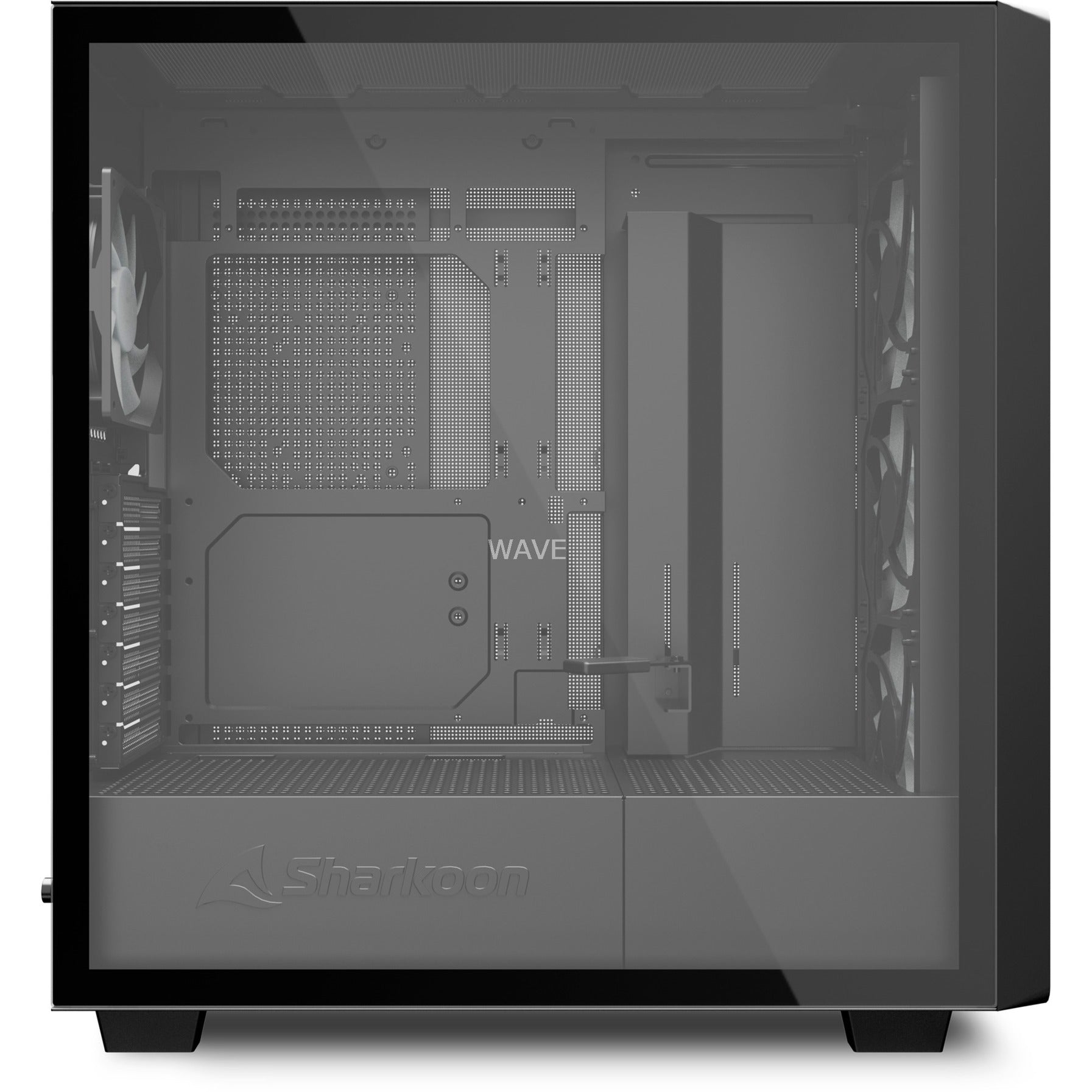 Sharkoon rebel c70g rgb midi tower behuizing (zwart | 2x usb-a | 1x usb-c | rgb | tempered glass)