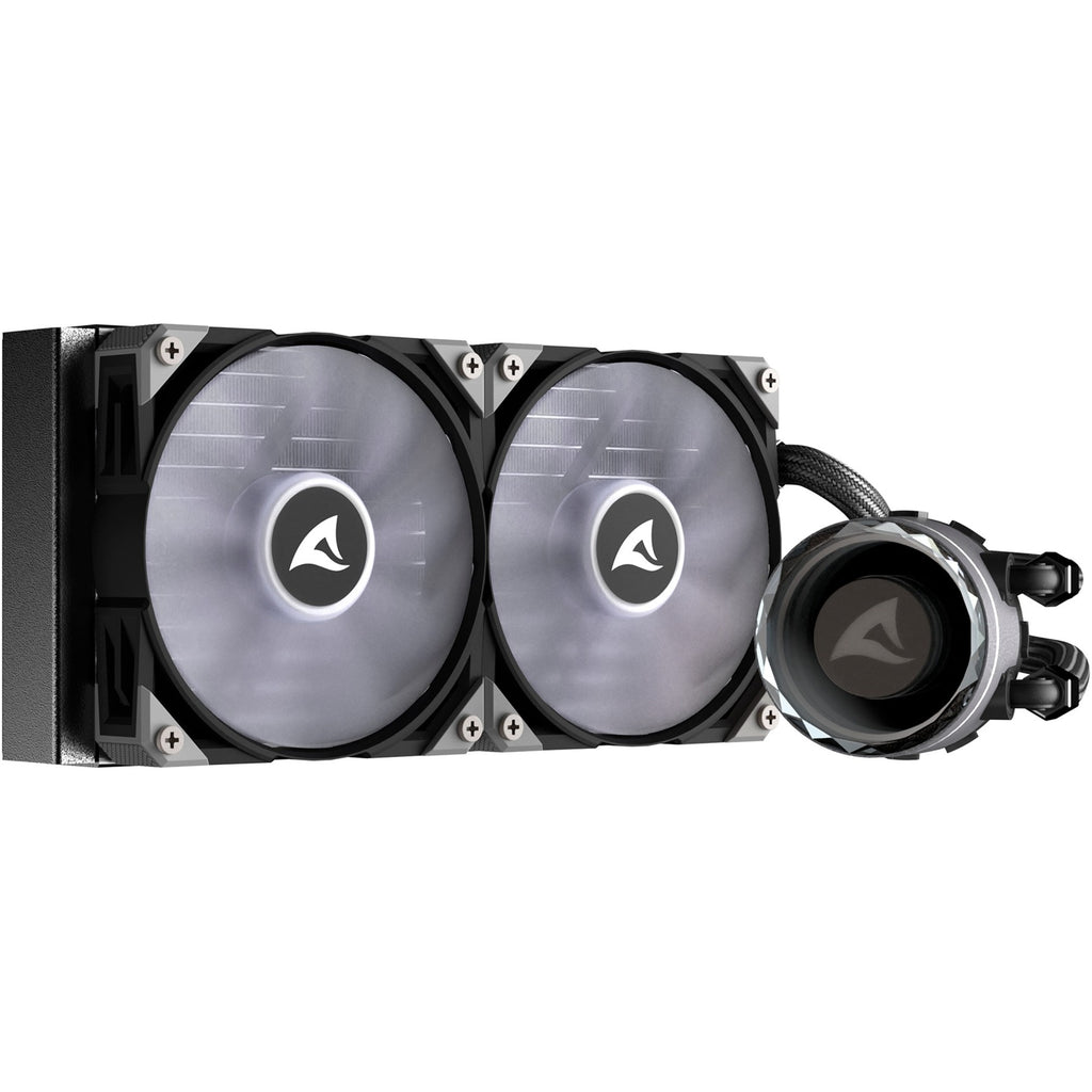Sharkoon s80 rgb waterkoeling (zwart, 4-pins pwm fan-connector)