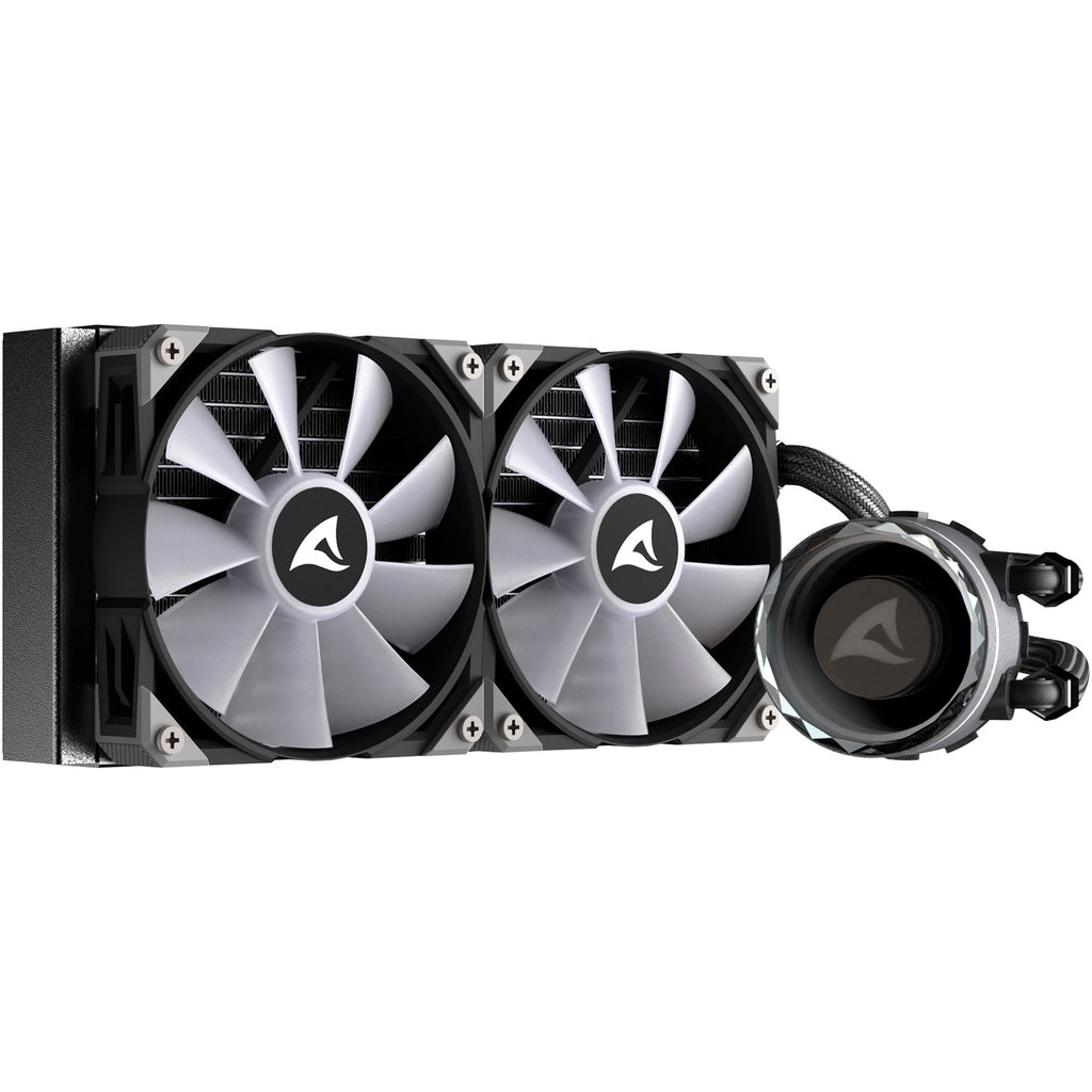 Sharkoon s80 rgb waterkoeling (zwart, 4-pins pwm fan-connector)