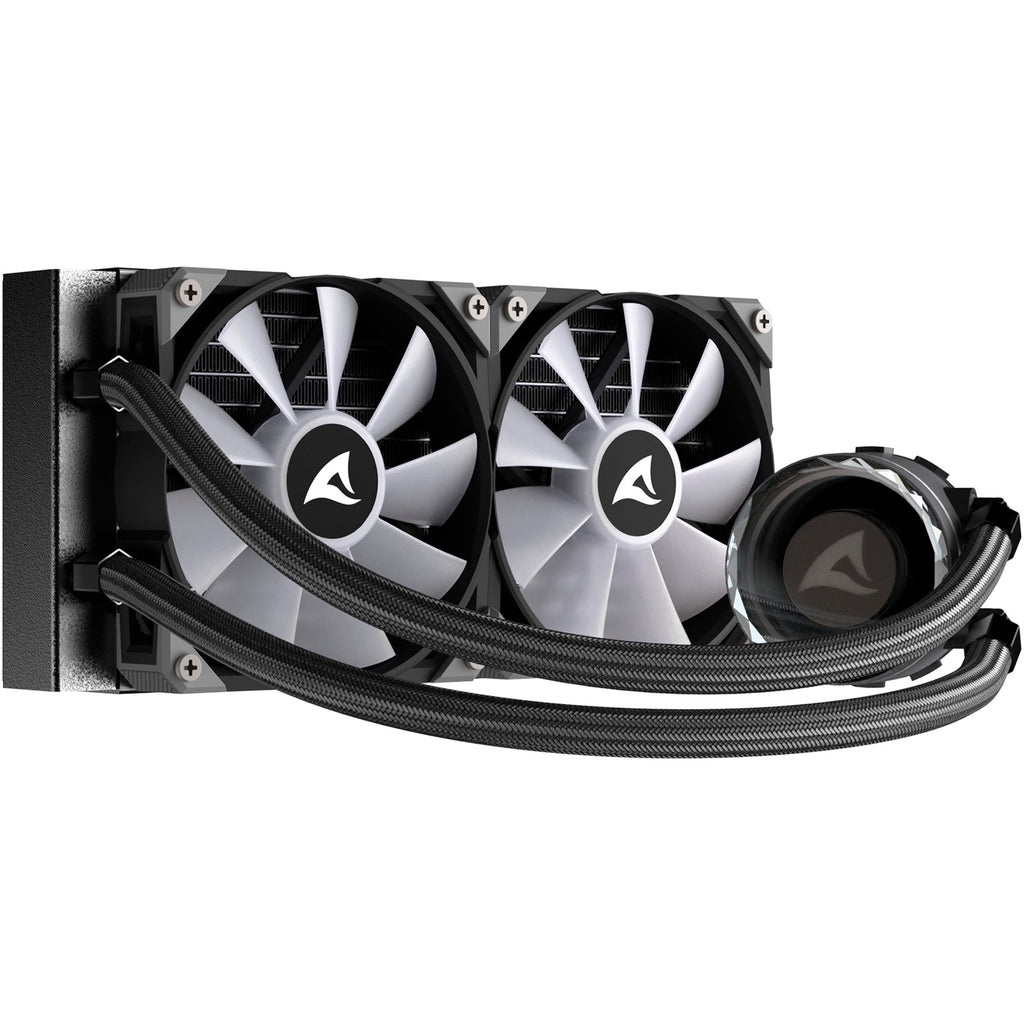 Sharkoon s80 rgb waterkoeling (zwart, 4-pins pwm fan-connector)