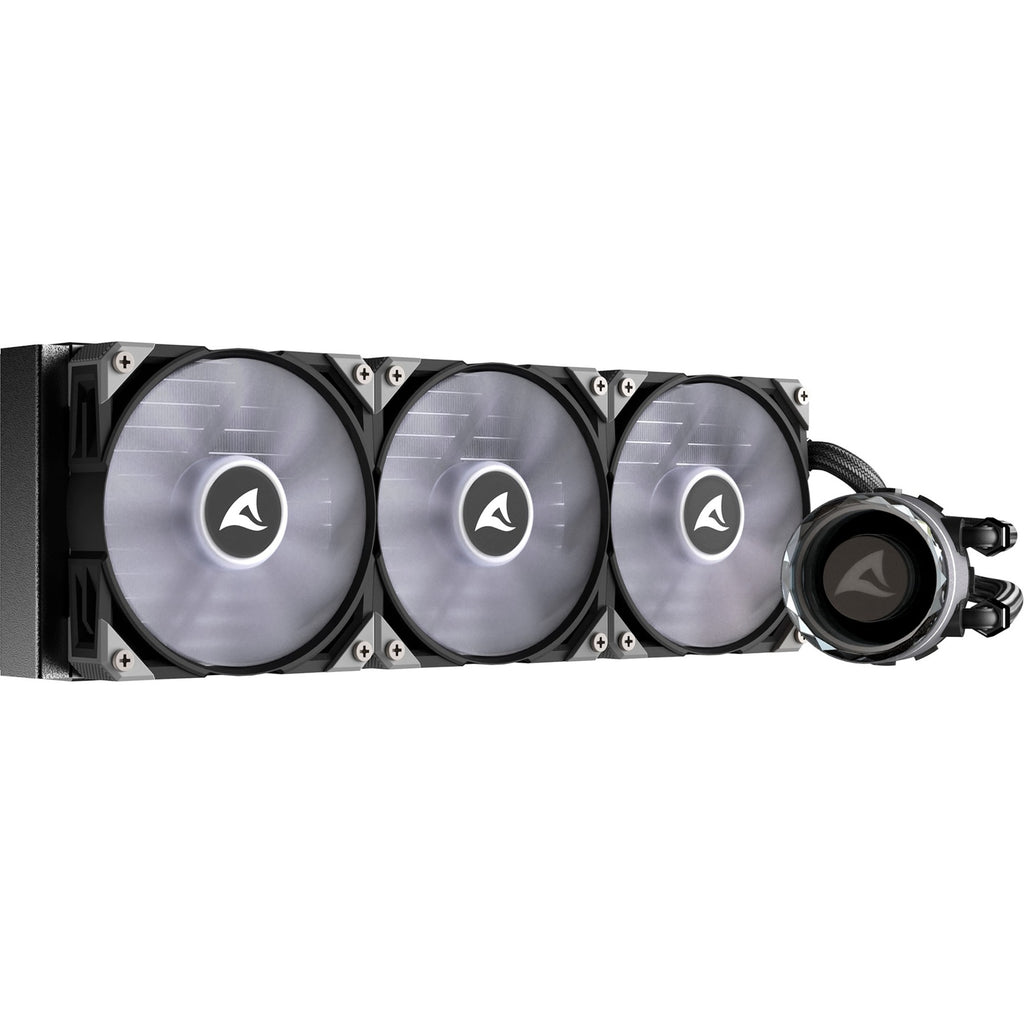 Sharkoon s90 rgb waterkoeling (zwart, 4-pins pwm fan-connector)